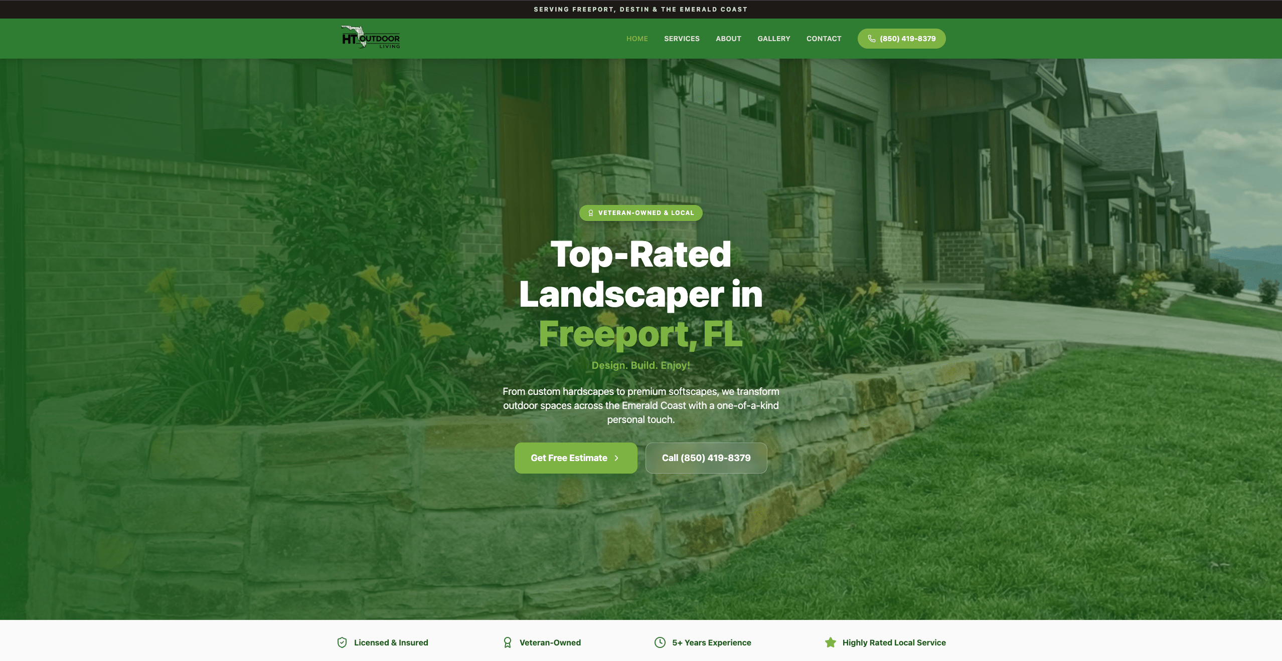 HT Outdoor Living — Outdoor Living & Home Service website designed and built by Velasco Web Studio