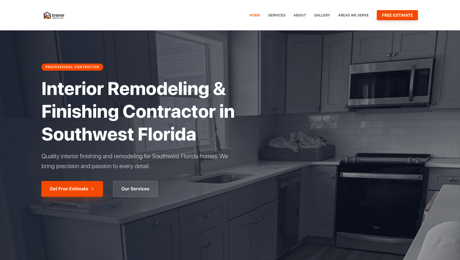 Xtreme Interior Company — Interior Remodeling Contractor website designed and built by Velasco Web Studio